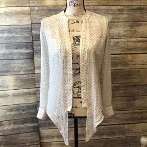 Candies semi-sheer polka dotted button up